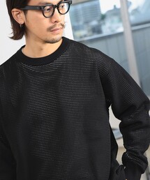 12ゲージ ワッフル クルーネック ニット