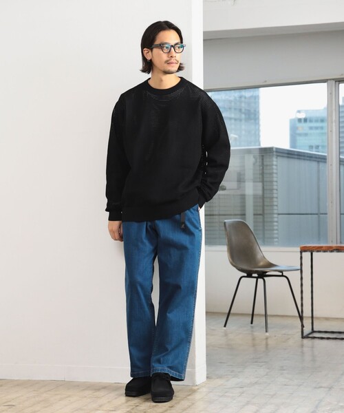 B:MING by BEAMS（ビーミングバイビームス）の「12ゲージ ワッフル クルーネック ニット（ニット/セーター・メンズ・ブラック/ベージュ・SMALL/X-LARGE/MEDIUM/LARGE）」の4枚目の写真