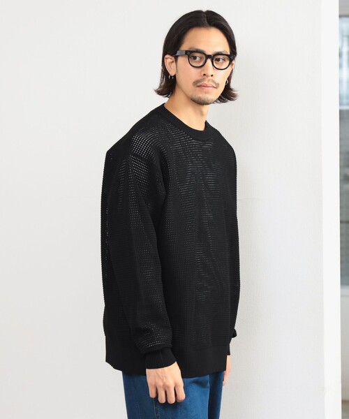 B:MING by BEAMS（ビーミングバイビームス）の「12ゲージ ワッフル クルーネック ニット（ニット/セーター・メンズ・ブラック/ベージュ・SMALL/X-LARGE/MEDIUM/LARGE）」の5枚目の写真