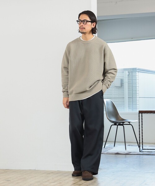 B:MING by BEAMS（ビーミングバイビームス）の「12ゲージ ワッフル クルーネック ニット（ニット/セーター・メンズ・ブラック/ベージュ・SMALL/X-LARGE/MEDIUM/LARGE）」の7枚目の写真