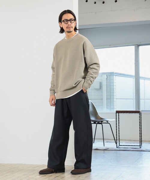 B:MING by BEAMS（ビーミングバイビームス）の「12ゲージ ワッフル クルーネック ニット（ニット/セーター・メンズ・ブラック/ベージュ・SMALL/X-LARGE/MEDIUM/LARGE）」の8枚目の写真