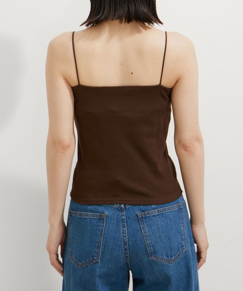 VIS（ビス）の「シャーリングカーデ×キャミアンサンブル（Tシャツ/カットソー・レディース・ダークブラウン/キナリ/グレー・FREE）」の16枚目の写真