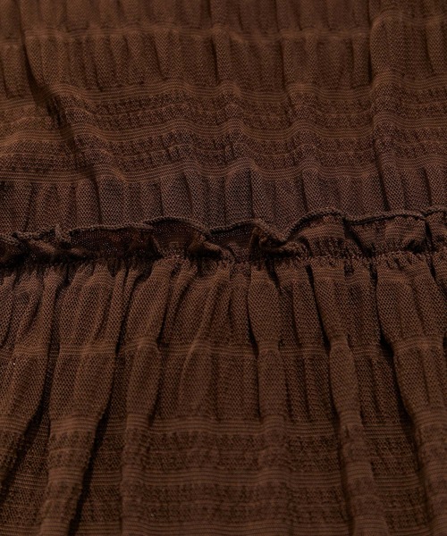 VIS（ビス）の「シャーリングカーデ×キャミアンサンブル（Tシャツ/カットソー・レディース・ダークブラウン/キナリ/グレー・FREE）」の15枚目の写真