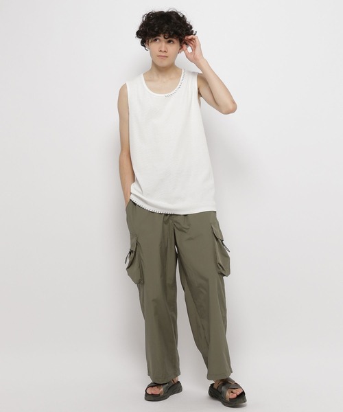 niko and...（ニコアンド）の「カガリステッチテレコタンク（タンクトップ・メンズ・オフホワイト/グレー/ブラック・MEDIUM/LARGE）」の17枚目の写真