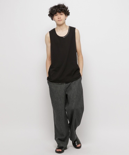 niko and...（ニコアンド）の「カガリステッチテレコタンク（タンクトップ・メンズ・オフホワイト/グレー/ブラック・MEDIUM/LARGE）」の14枚目の写真