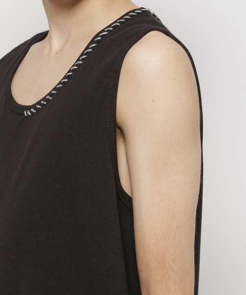 niko and...（ニコアンド）の「カガリステッチテレコタンク（タンクトップ・メンズ・オフホワイト/グレー/ブラック・MEDIUM/LARGE）」の8枚目の写真