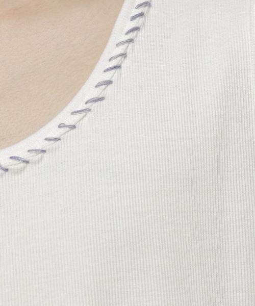 niko and...（ニコアンド）の「カガリステッチテレコタンク（タンクトップ・メンズ・オフホワイト/グレー/ブラック・MEDIUM/LARGE）」の5枚目の写真