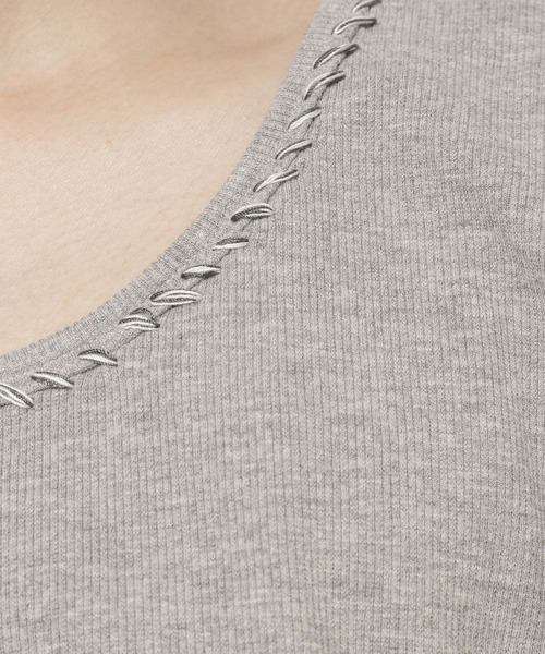 niko and...（ニコアンド）の「カガリステッチテレコタンク（タンクトップ・メンズ・オフホワイト/グレー/ブラック・MEDIUM/LARGE）」の4枚目の写真