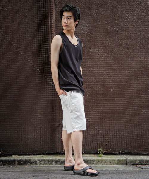 niko and...（ニコアンド）の「カガリステッチテレコタンク（タンクトップ・メンズ・オフホワイト/グレー/ブラック・MEDIUM/LARGE）」の20枚目の写真