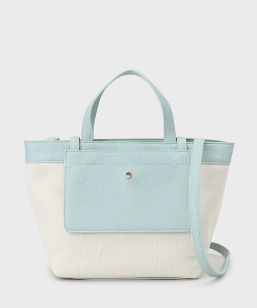 UNTITLED（アンタイトル）の「【２WAY】キャンバスコンビ ポケットトート（トートバッグ・レディース・ブロンズ/グレー系4/ベージュ系その他7/ブルー系9・99）」の5枚目の写真