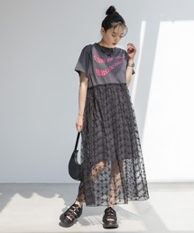 RAGEBLUE | レースドッキング半袖ワンピース(ワンピース)