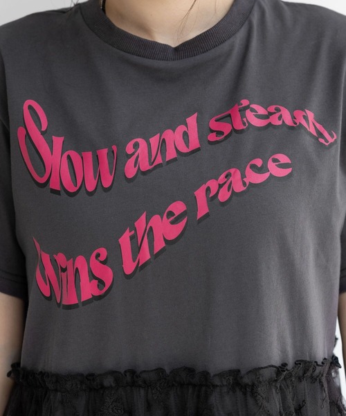 RAGEBLUE(レイジブルー)の「レースドッキング半袖ワンピース(ワンピース・レディース・ホワイト/ダークグレー・FREE)」の14枚目の写真