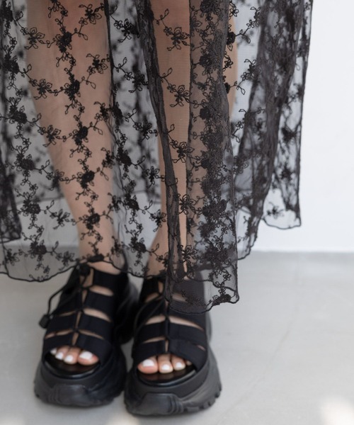 RAGEBLUE(レイジブルー)の「レースドッキング半袖ワンピース(ワンピース・レディース・ホワイト/ダークグレー・FREE)」の16枚目の写真