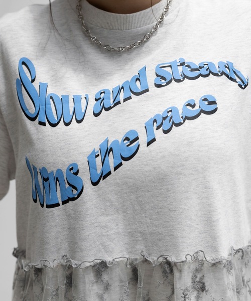 RAGEBLUE(レイジブルー)の「レースドッキング半袖ワンピース(ワンピース・レディース・ホワイト/ダークグレー・FREE)」の17枚目の写真