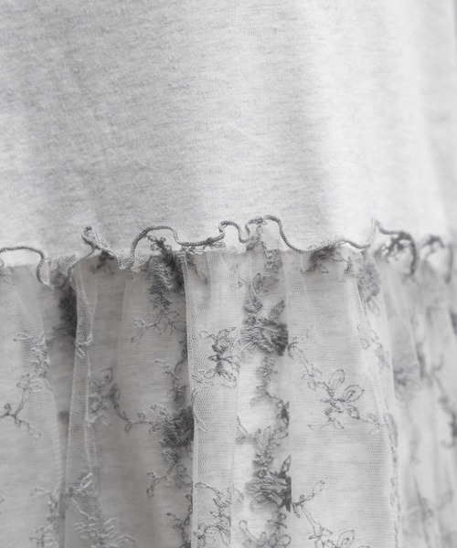 RAGEBLUE(レイジブルー)の「レースドッキング半袖ワンピース(ワンピース・レディース・ホワイト/ダークグレー・FREE)」の18枚目の写真