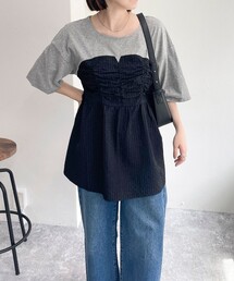 fredy emue | ビスチェドッキングTシャツ(Tシャツ/カットソー)