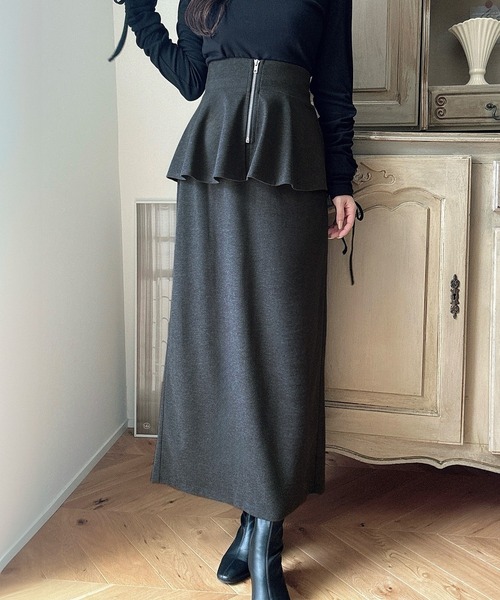 【美品】◆レザレクション◆ ペプラムスカート/ネイビー・Mサイズ ウィメンズ ペプラムスカート ネイビー | Resurrection