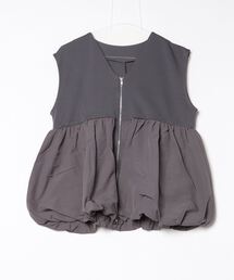 Per sist ence（パーシエンス）の「ポンチ×ナイロンVネックペプラムジップベスト（ベスト）」