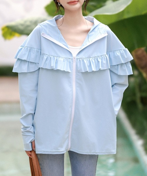 ZARA - メゾンドドルチェ　ラッシュガード　フリル　長袖　プール　海　ビーチ　【新品】 ZARA - メゾンドドルチェ ラッシュガード フリル 長袖 プール 海