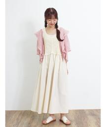 Samansa Mos2 | クロシェ編み風切替ノースリーブワンピース(ワンピース)