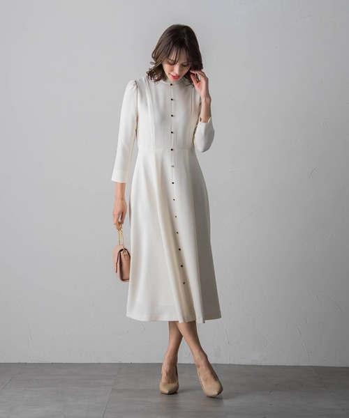 関税込 BOTTEGA VENETA ホワイト スタンドカラー ドレス CLASSIC | ウエディングドレス | ブライド | TAKAMI BRIDAL