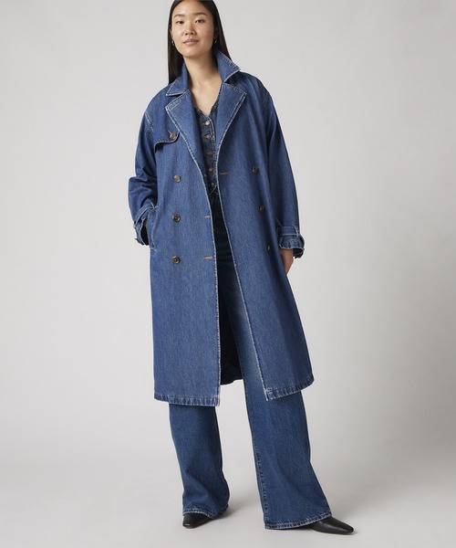 Levi's(リーバイス)の「Levi's/リーバイス ロングトレンチコート ダークインディゴ LET'S GET LOST AGAIN(トレンチコート・レディース・ダークインディゴブルー・M/S/XS)」の22枚目の写真