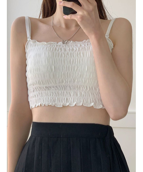 VIVID LADY(ビビッドレディー)の「チューブトップ レディース ブラトップ(Tシャツ/カットソー・レディース・アイボリー/ブラック/カーキ/ワイン/グレー/ダークベージュ・FREE)」の2枚目の写真