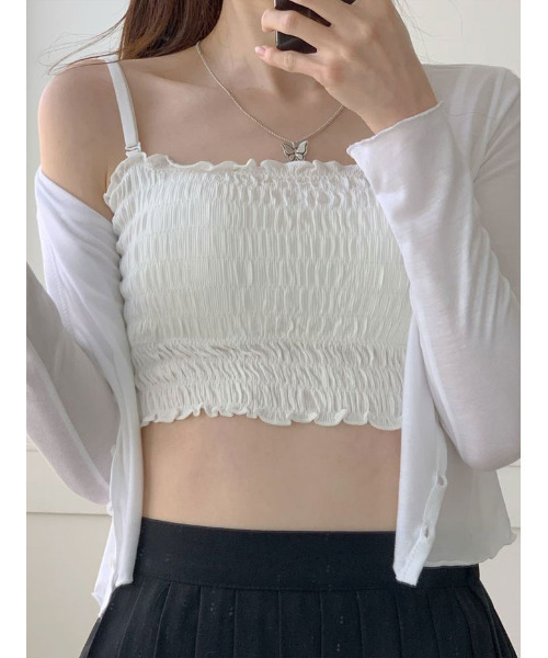 VIVID LADY(ビビッドレディー)の「チューブトップ レディース ブラトップ(Tシャツ/カットソー・レディース・アイボリー/ブラック/カーキ/ワイン/グレー/ダークベージュ・FREE)」の12枚目の写真