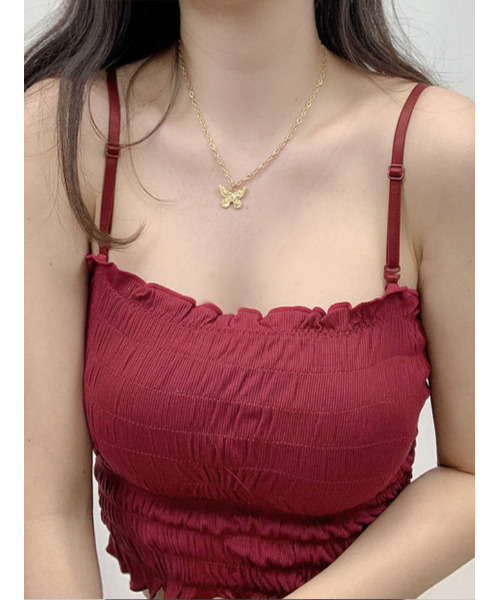 VIVID LADY(ビビッドレディー)の「チューブトップ レディース ブラトップ(Tシャツ/カットソー・レディース・アイボリー/ブラック/カーキ/ワイン/グレー/ダークベージュ・FREE)」の15枚目の写真
