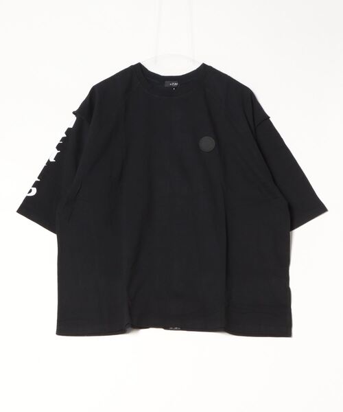 RE730（アールイーセブンサーティー）の「RE730 ブラック×ホワイトのクールなフェイクレイヤード半袖Tシャツ（Tシャツ/カットソー・メンズ・ブラック×ホワイト/ブラック/オフホワイト・LARGE/MEDIUM/X-LARGE）」の8枚目の写真