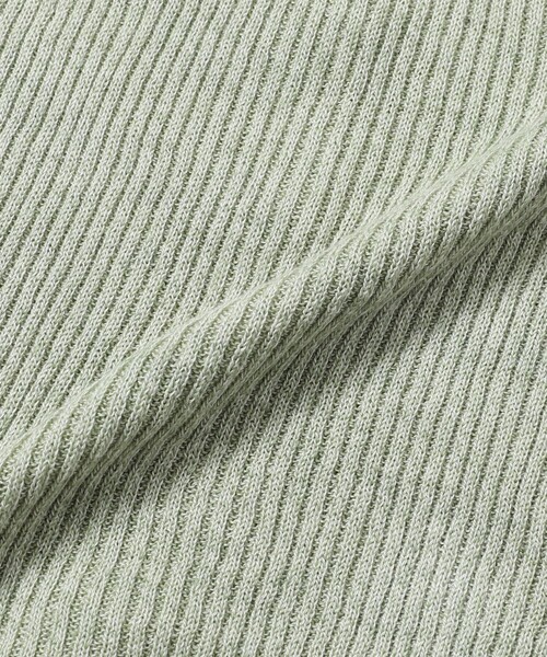 BASERANGE（ベースレンジ）の「Baserange/ベースレンジ DANDE LONG SLEEVE / KNDAL-LI-AU24 / リネン混リブボタンダウンセーター（ニット/セーター・レディース・ブラック/グリーン・SMALL）」の3枚目の写真