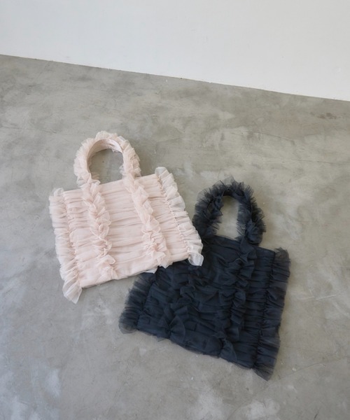 【セール】チュールフリルトートバッグ（トートバッグ）｜mellowneon（メロウネオン）