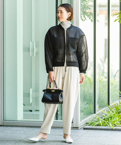 F by ROSSO(エフバイロッソ)の「F by ROSSO シアーシャツブルゾン(ブルゾン・レディース・ブラック/ブラウン・FREE)」の6枚目の写真