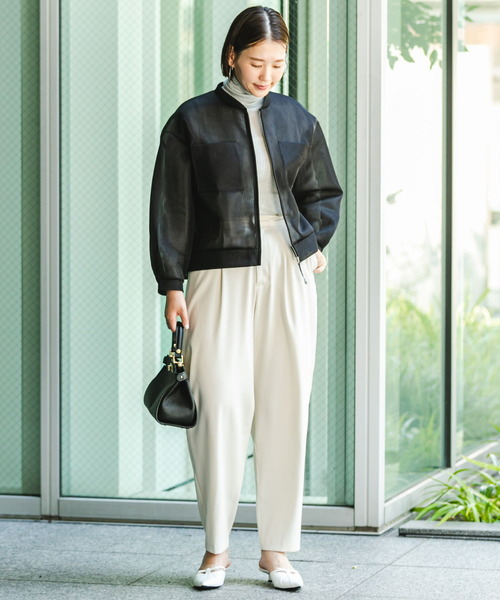 F by ROSSO(エフバイロッソ)の「F by ROSSO シアーシャツブルゾン(ブルゾン・レディース・ブラック/ブラウン・FREE)」の7枚目の写真