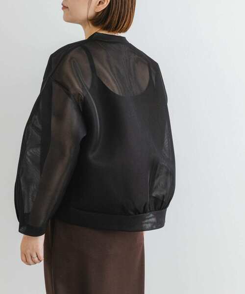 F by ROSSO(エフバイロッソ)の「F by ROSSO シアーシャツブルゾン(ブルゾン・レディース・ブラック/ブラウン・FREE)」の9枚目の写真