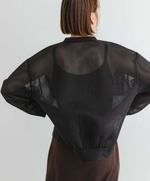 F by ROSSO(エフバイロッソ)の「F by ROSSO シアーシャツブルゾン(ブルゾン・レディース・ブラック/ブラウン・FREE)」の10枚目の写真