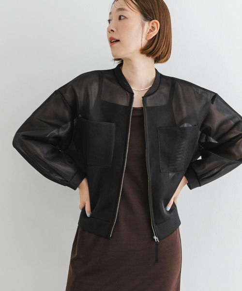 F by ROSSO(エフバイロッソ)の「F by ROSSO シアーシャツブルゾン(ブルゾン・レディース・ブラック/ブラウン・FREE)」の11枚目の写真