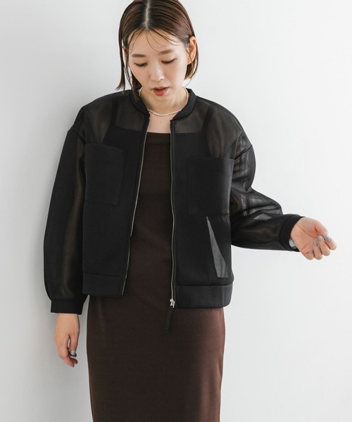 F by ROSSO(エフバイロッソ)の「F by ROSSO シアーシャツブルゾン(ブルゾン・レディース・ブラック/ブラウン・FREE)」の12枚目の写真