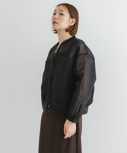 F by ROSSO(エフバイロッソ)の「F by ROSSO シアーシャツブルゾン(ブルゾン・レディース・ブラック/ブラウン・FREE)」の13枚目の写真