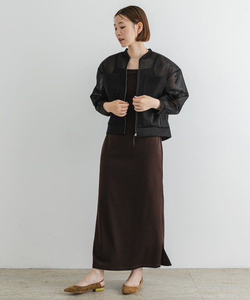 F by ROSSO(エフバイロッソ)の「F by ROSSO シアーシャツブルゾン(ブルゾン・レディース・ブラック/ブラウン・FREE)」の14枚目の写真