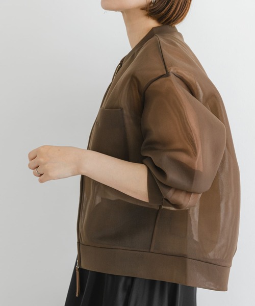 F by ROSSO(エフバイロッソ)の「F by ROSSO シアーシャツブルゾン(ブルゾン・レディース・ブラック/ブラウン・FREE)」の17枚目の写真