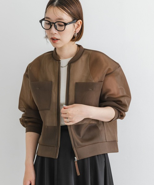 F by ROSSO(エフバイロッソ)の「F by ROSSO シアーシャツブルゾン(ブルゾン・レディース・ブラック/ブラウン・FREE)」の18枚目の写真