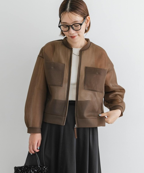 F by ROSSO(エフバイロッソ)の「F by ROSSO シアーシャツブルゾン(ブルゾン・レディース・ブラック/ブラウン・FREE)」の19枚目の写真