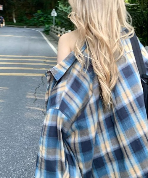 B.I.D.(ビーアイディー)の「《ブルーオンブレチェックシャツ(MA)(シャツ/ブラウス・レディース・ブルー・FREE)」の6枚目の写真