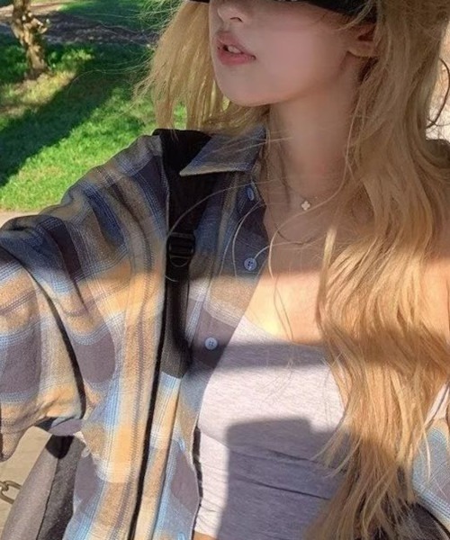 B.I.D.(ビーアイディー)の「《ブルーオンブレチェックシャツ(MA)(シャツ/ブラウス・レディース・ブルー・FREE)」の8枚目の写真