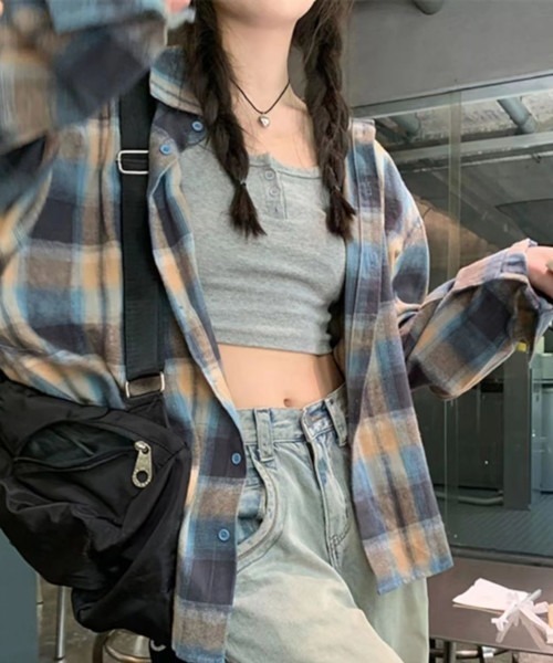 B.I.D.(ビーアイディー)の「《ブルーオンブレチェックシャツ(MA)(シャツ/ブラウス・レディース・ブルー・FREE)」の10枚目の写真