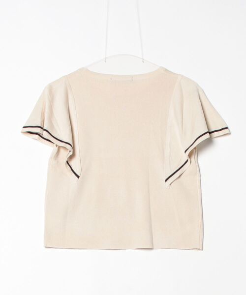 FREE STYLISTS(フリー スタイリスト)の「配色ラインサマーニットトップス(Tシャツ/カットソー・レディース・ベージュ/オフホワイト/ブルーグレー・FREE)」の4枚目の写真