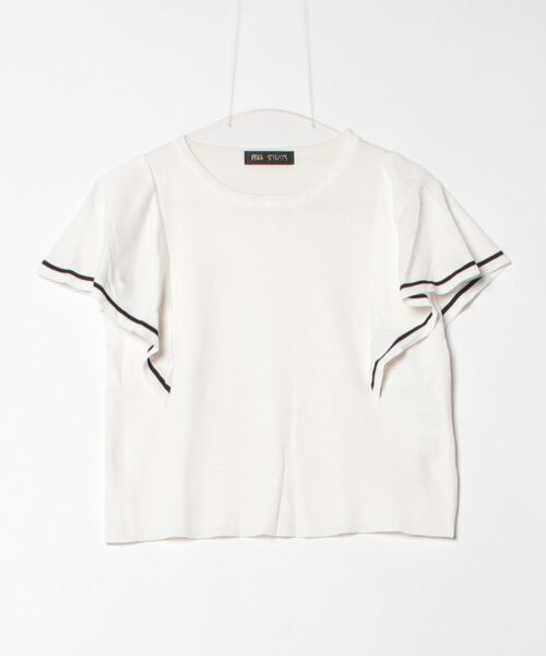 FREE STYLISTS(フリー スタイリスト)の「配色ラインサマーニットトップス(Tシャツ/カットソー・レディース・ベージュ/オフホワイト/ブルーグレー・FREE)」の12枚目の写真