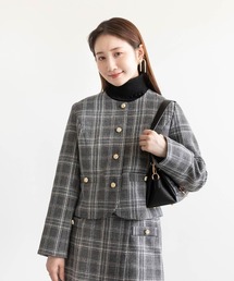 ノーカラークロップドジャケット