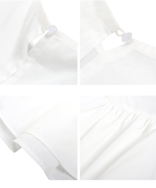 Petitle（プチレ）の「[ 低身長向けサイズ ] ショートニット×ペプラムブラウスセット（ニット/セーター・レディース・オフホワイト/チャコール/ブラック×ホワイト・PM）」の16枚目の写真